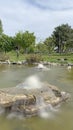 Atakoy district in Istanbul with its green nature and parks in spring season.