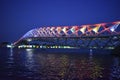 Atal Pedestrian Bridge, a foot-over bridge on Sabarmati river, night view