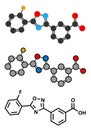 Ataluren genetic disorder drug. Used in treatment of cystic fibrosis and Duchenne muscular dystrophy. Thought to work by making