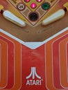 Atari logo on Superman pinball machine Royalty Free Stock Photo