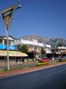 Ataturk Boulevard of Kemer with a view of the Taurus Mountains