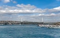 Ataturk bridge across Golden  Horn in Istanbul Royalty Free Stock Photo