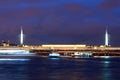 Ataturk bridge and Golden Horn in Istanbul, Turkey Royalty Free Stock Photo