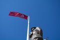 Ataturk Statue and Turkish Flag in Conk Bayiri, Gallipoli.