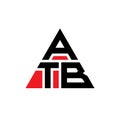ATB triangle letter logo design with triangle shape. ATB triangle logo design monogram. ATB triangle vector logo template with red Royalty Free Stock Photo