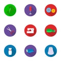 Atelie set icons in flat style. Big collection of atelie vector symbol stock illustration