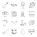 Atelier, sports, art and other web icon in outline style.food, celebration, medicine icons in set collection.