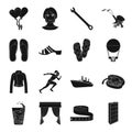 Atelier, sports, travel and other web icon in black style