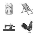 Atelier, travel and other monochrome icon in cartoon style.profession, bird icons in set collection.