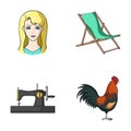 Atelier, travel and other web icon in cartoon style.profession, bird icons in set collection.