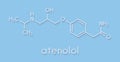 Atenolol hypertension or high blood pressure drug beta blocker molecule. Skeletal formula. Royalty Free Stock Photo