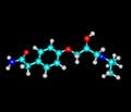 Atenolol molecule isolated on black Royalty Free Stock Photo