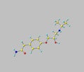 Atenolol molecule isolated on grey Royalty Free Stock Photo