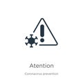 Atention icon vector. Trendy flat atention icon from Coronavirus Prevention collection isolated on white background. Vector Royalty Free Stock Photo