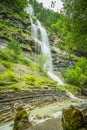 Aterfall in the spanish national park Ordesa and Monte Perdido, Royalty Free Stock Photo