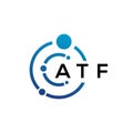 ATF letter logo design on black background. ATF creative initials letter logo concept. ATF letter design Royalty Free Stock Photo