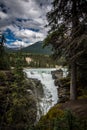 Athabasca Falls in the Canadian Rockies along the scenic Icefields Parkway