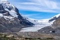 Athabasca Glacier at the Columbia Icefield in Jasper National Park along the Icefields Parkway in Canada Royalty Free Stock Photo