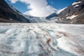 Athabasca glacier in Columbia Icefield, Jasper National park, Rocky Mountains, Alberta Canada Royalty Free Stock Photo