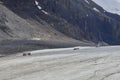 Ice Explorer Snow coaches on the Athabasca Glacier.