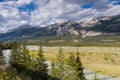 Athabasca river at Jasper National Park Royalty Free Stock Photo