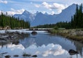 Athabasca River, Jasper National Park, Rocky Mountains, Alberta, Canada Royalty Free Stock Photo