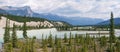 Athabasca River panorama in Alberta, Canada