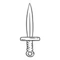 Athame occult symbol. Ritual knife hand drawn magic doodle. Isolated vector pagan wiccan image