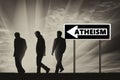 Atheism. Atheists Three men Royalty Free Stock Photo