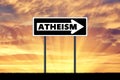 Atheism. Road sign atheism Royalty Free Stock Photo