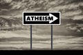 Atheism. Road sign atheism Royalty Free Stock Photo