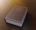 atheist book in the black background 3d rendering