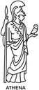 Athena, Ancient Greek goddess vector icon Royalty Free Stock Photo