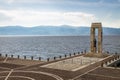 Athena goddess Statue and Monument to Vittorio Emanuele at Arena dello Stretto - Reggio Calabria, Italy