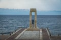 Athena goddess Statue and Monument to Vittorio Emanuele at Arena dello Stretto - Reggio Calabria, Italy Royalty Free Stock Photo