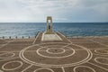 Athena goddess Statue and Monument to Vittorio Emanuele at Arena dello Stretto - Reggio Calabria, Italy Royalty Free Stock Photo