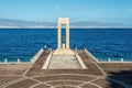 Athena goddess Statue and Monument to Vittorio Emanuele at Arena dello Stretto in