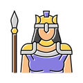 athena greek god mythology color icon vector illustration