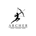 Athena Minerva Silhouette with , Royal archer Logo Design