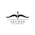 Athena Minerva Silhouette with , Royal archer Logo Design