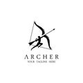 Athena Minerva Silhouette with , Royal archer Logo Design