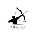 Athena Minerva Silhouette with , Royal archer Logo Design