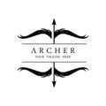 Athena Minerva Silhouette with , Royal archer Logo Design