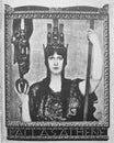 Athena Pallas by Franz Stuck in the vintage book One hundred masterpieces of art by O.I. Bulgakov, 1903