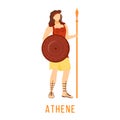 Athene flat vector illustration