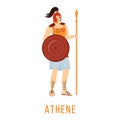 Athene flat vector illustration