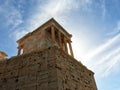 Athenea Nike temple at the top of a bastion. Royalty Free Stock Photo