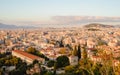 Athenes panorama, view from the acropolis, tourist place. Greece. Europe Royalty Free Stock Photo