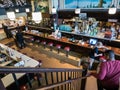 Athenian Restaurant counter seen from balcony, Pike Place Public