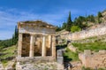 Athenian treasury, Delphi, Greece Royalty Free Stock Photo